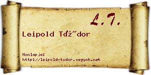 Leipold Tódor névjegykártya